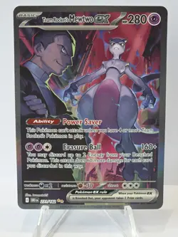 Pokemon TCG Destined Rivals Team Rocket's Mewtwo EX Full Art 231/182 - Image 1