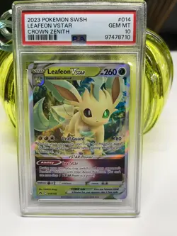 PSA 10 | 2023 Pokemon TCG | Crown Zenith | Leafeon VSTAR 014/159 | Ultra Rare - Image 1