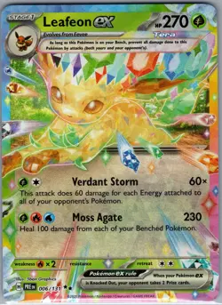 Leafeon ex 006/131 - Pokemon TCG SV: Prismatic Evolutions - Double Rare (NM) - Image 1