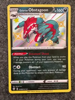 Pokemon - Galarian Obstagoon - SV080/SV122 - Shining Fates Shiny Vault - Holo NM - Image 1