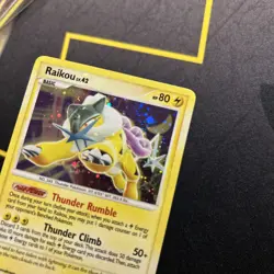 Raikou 16/132 LP -Holo Rare Pokemon Card- Secret Wonders *HOLO BLEED* TWO SWIRLS - Image 3