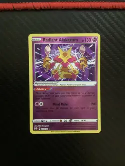 Pokemon Radiant Alakazam Holo Radiant Rare SWSH12: Silver Tempest 059/195 NM - Image 1