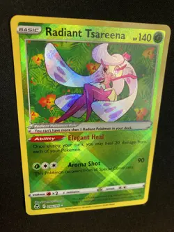 Radiant Tsareena Rare - 016/195 - Silver Tempest Pokemon 2022 - NM / M - Image 5