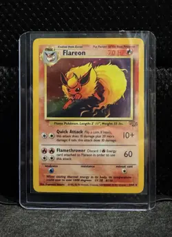 Pokemon TCG: Flareon Holo Rare Unlimited 3/64 Jungle LP - Year 1999 - Image 1
