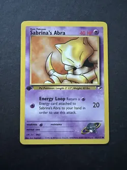 Pokemon Gym Heroes 1st Edition Sabrina’s Abra 91/132 - Image 1