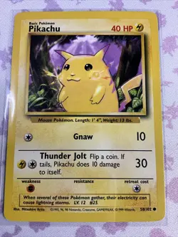 Pokemon TCG Pikachu Base Set 58/102 Regular Unlimited Common - Image 1