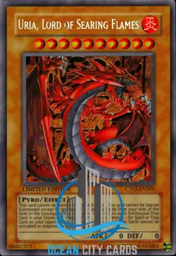 Yugioh Uria, Lord of Searing Flames CT03-EN005 Secret Rare LP/NM - Image 1