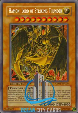 Yugioh CT03-EN006 Hamon, Lord Of Striking Thunder Secret Rare Limited Edition - Image 1