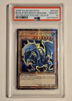 2025 Yu-Gi-Oh! RA04-EN108 QCR Blue Eyes White Dragon PSA 10 QCSR - Image 1
