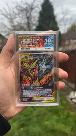 ACE 10 Moltres & Zapdos & Articuno GX SM210 Pokemon Card Hidden Fates GEM MINT - Image 1