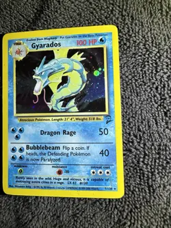 POKEMON Card Gyarados Base Set 2 7/130 Holo Unlimited Rare LP Vintage TCG - Image 2