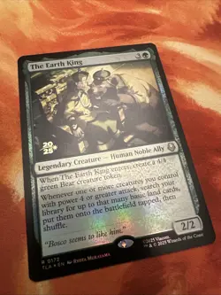 MTG The Earth King Foil Prerelease Gold Stamped Rare TLA 0172 Avatar Magic NM - Image 1
