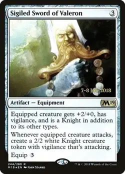 Sigiled Sword of Valeron -Foil Light Play MTG Promos: Prerelease Cards - Image 1