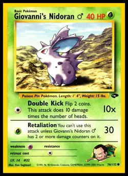 2000 Pokemon Gym Challenge Giovanni’s Nidoran #76/132 Wizards Set Card - Image 1