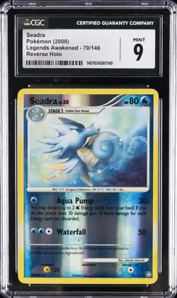 2008 POKEMON DIAMOND & PEARL LEGENDS AWAKENED #70 SEADRA-REVERSE FOIL CGC 9 - Image 1