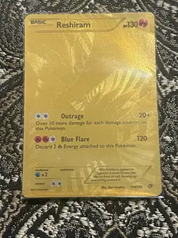 Pokemon TCG Reshiram Full Art Secret Rare Holo Card 114/113 Legendary Treasures - Image 1