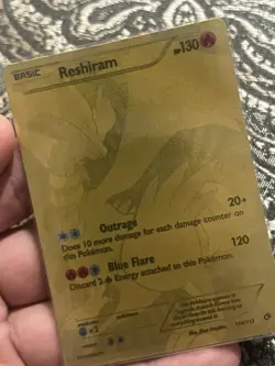 Pokemon TCG Reshiram Full Art Secret Rare Holo Card 114/113 Legendary Treasures - Image 2