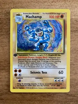 Pokemon TCG - 1st Edition Machamp 8/102 - Base Set Deck Exclusives Holo Rare LP - Image 1