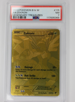 Pokemon PSA 7 Zekrom 115/113 Legendary Treasures Gold Secret Rare Near Mint - Image 1
