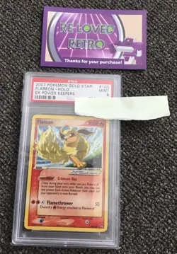 FLAREON GOLDSTAR POKEMON 100/108 2007 EX POWER KEEPERS HOLO ENGLISH PSA 9 - Image 1