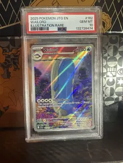 2025 POKEMON JTG EN-JOURNEY TOGETHER ILLUSTRATION RARE #162 WAILORD PSA 10 - Image 1