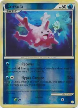 Pokemon - Corsola - 37/123 - Uncommon - Reverse Holo - HeartGold SoulSilver - NM - Image 1