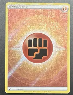 Pokemon Basic Fighting Energy 157/159 Ultra Rare Crown Zenith Full Art Holo 2 - Image 1
