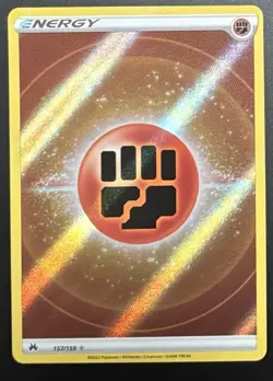 Pokemon Basic Fighting Energy 157/159 Ultra Rare Crown Zenith Full Art Holo 2 - Image 3
