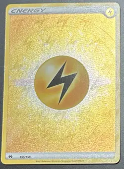 Pokemon Basic Lightning Energy 155/159 Ultra Rare Crown Zenith Textured Holo 2 - Image 3