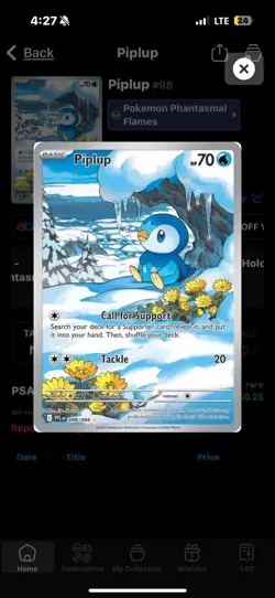 Piplup 098/094 Pokemon Tcg Phantasmal Flames Illustration Rare Prerelease - Image 5