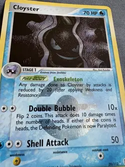 Near Mint Pokemon 20/112 Cloyster Rare Reverse Holo EX Fire Red Leaf Green 2004 - Image 3