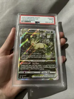2023 POKEMON SWORD & SHIELD CROWN ZENITH #GG35 FULL ART/LEAFEON VSTAR PSA 9 - Image 2