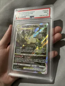 2023 POKEMON SWORD & SHIELD CROWN ZENITH #GG35 FULL ART/LEAFEON VSTAR PSA 9 - Image 3