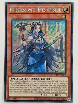 Yu Gi Oh - LCKC-EN016 Priestess with Eyes of Blue - Secret Rare - Image 1