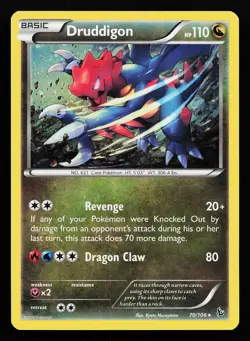 Druddigon 70/106 Cosmos Holo Rare XY Flashfire Pokemon Card - Image 1