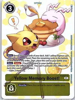 Yellow Memory Boost! - P-037 SR - Digimon Card Game - NM - Image 1