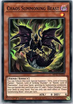Chaos Summoning Beast MP21-EN250 - Yu Gi Oh Card - NM - Image 1