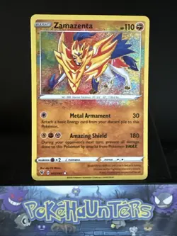 Pokemon Card ZAMAZENTA 102/185 Vivid Voltage Amazing Rare Near Mint - Image 1