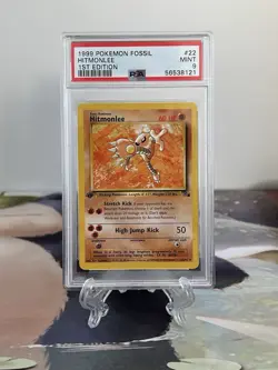 Pokemon Card 1st Edition Hitmonlee - Fossil Set No. 22/62- PSA 9 MINT -Non Holo - Image 1