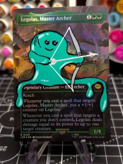 Legolas, Master Archer - FOIL MTG *Altered Hand Painted * Silly art OOZE - Image 1