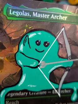 Legolas, Master Archer - FOIL MTG *Altered Hand Painted * Silly art OOZE - Image 2