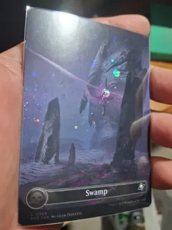 L 0369 Swamp GALAXY FOIL BORDERLESS Full Art Land Edge of Eternities MTG Card - Image 2