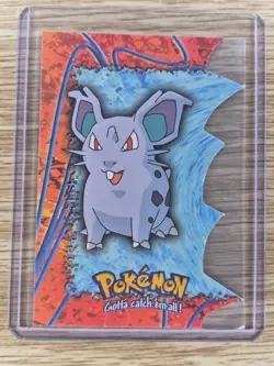 1998 topps pokemon EV07 of 12 #29 Nidoran Die-cut Card Excellent Condition - Image 1
