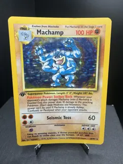 Pokemon TCG WOTC Base Set 1st Edition Machamp 8/102 Holo Rare Deck Exclusive LP! - Image 1