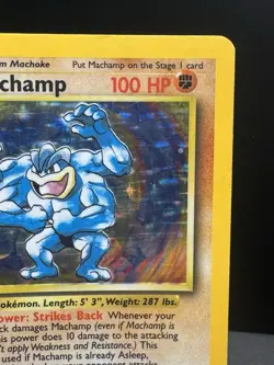 Pokemon TCG WOTC Base Set 1st Edition Machamp 8/102 Holo Rare Deck Exclusive LP! - Image 3