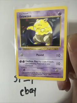Drowzee - 1st Edition - Shadowless - 49/102 Base Set - Pokemon TCG - 1999 - Image 3