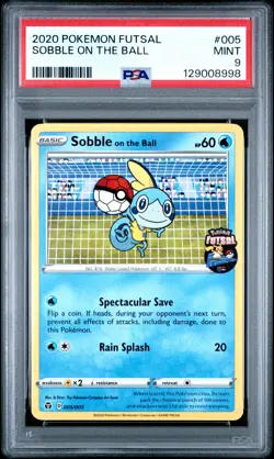 2020 POKEMON FUTSAL #005 SOBBLE ON THE BALL PSA 9 - Image 1