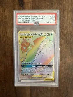 Pokemon Magikarp & Wailord GX Team Up Secret Rare Full Art #183 PSA 9 Mint - Image 1