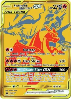 Moderately Played Reshiram & Charizard GX - SM247 - SM Black Star Promos Pokemon - Image 1