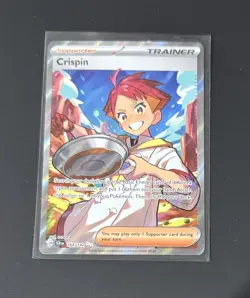Pokemon TCG Crispin Trainer SV07 Stellar Crown 164/142 Full Art Holo Ultra Rare - Image 1